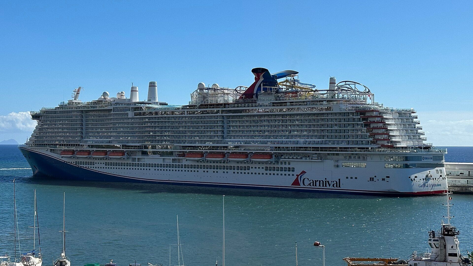 Carnival Celebration docked at Funchal, Madeira