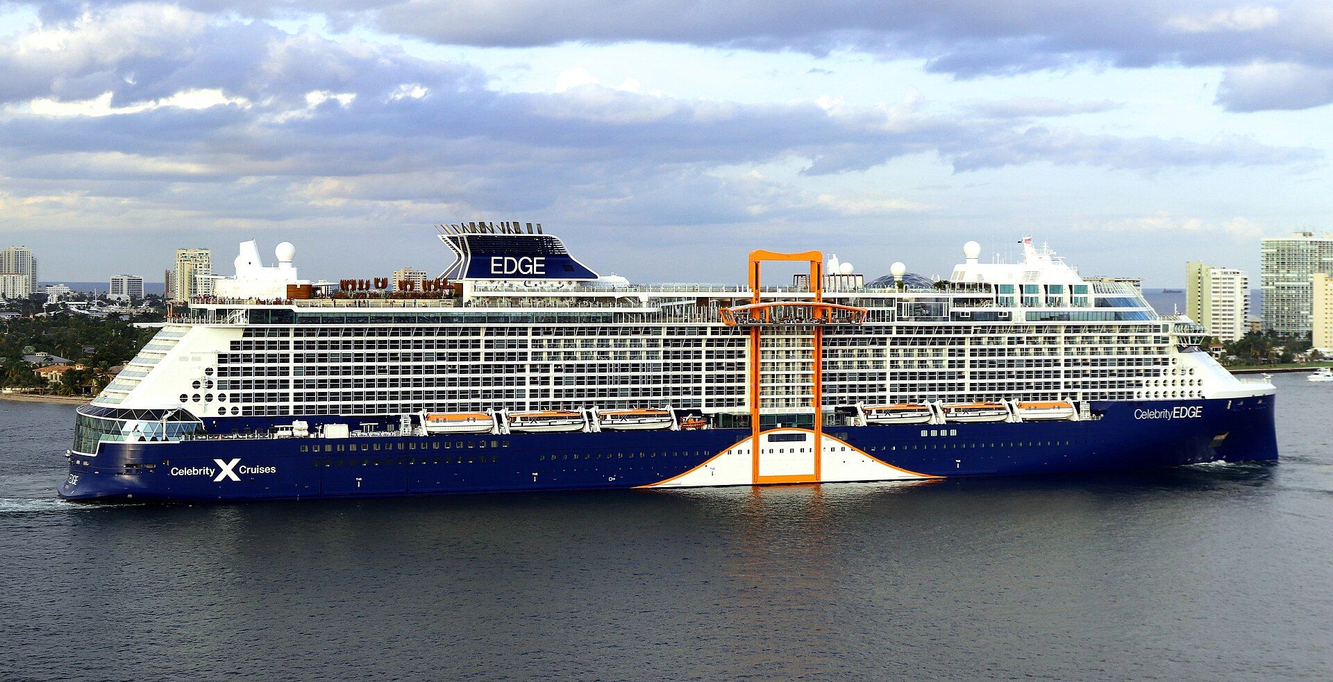 Celebrity Edge leaving Port Everglades in Fort Lauderdale