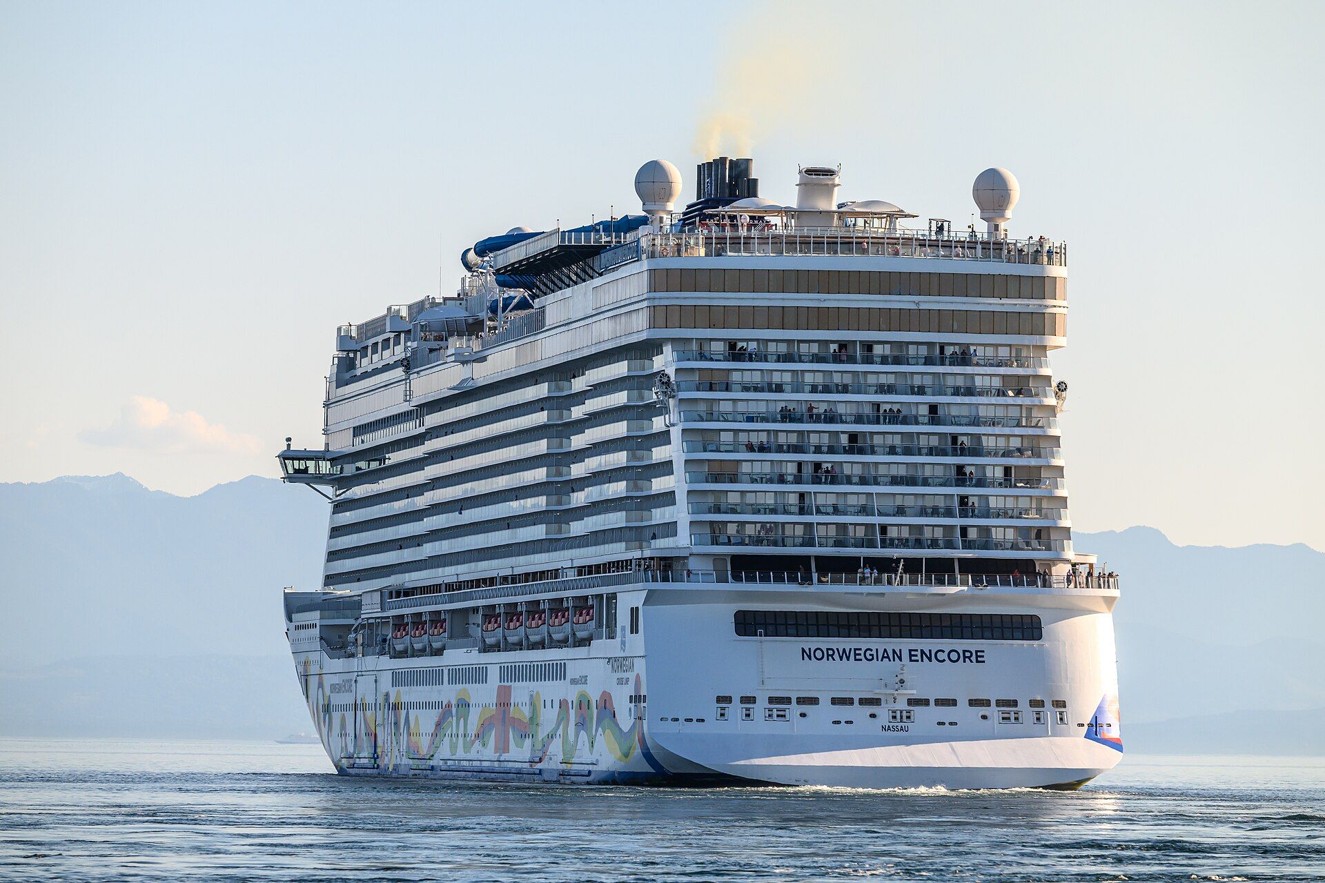 Norwegian Encore leaving Victoria, British Columbia