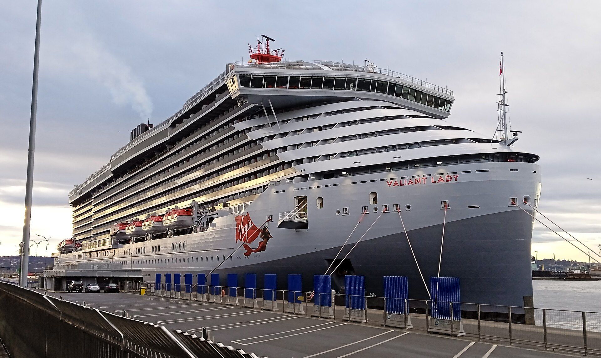 Virgin Voyages' Valiant Lady docked at A Coruña, Spain