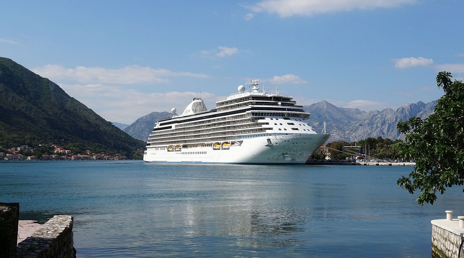 Regent's Seven Seas Explorer in the Bay of Kotor, Montenegro