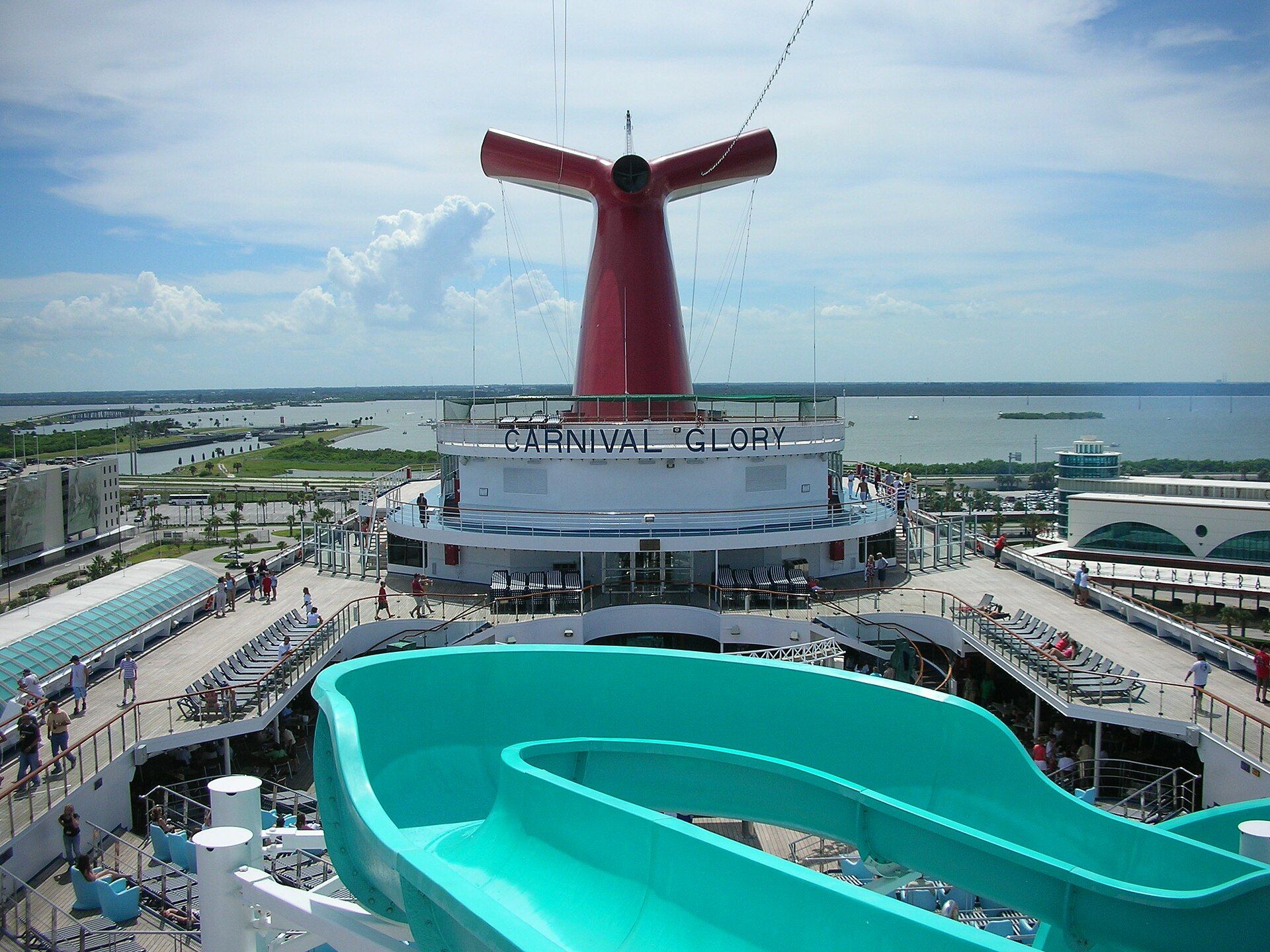 Water slide on the top deck of Carnival Glory
