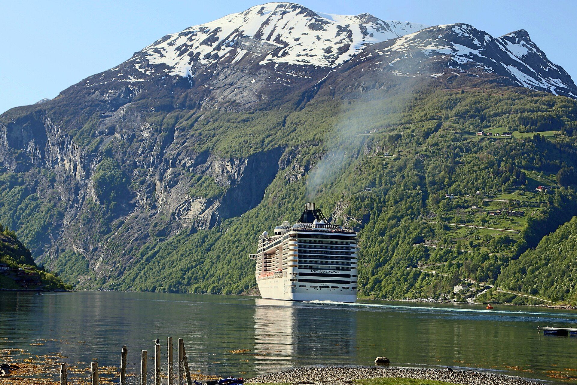 MSC Splendida in the Geirangerfjord, Norway