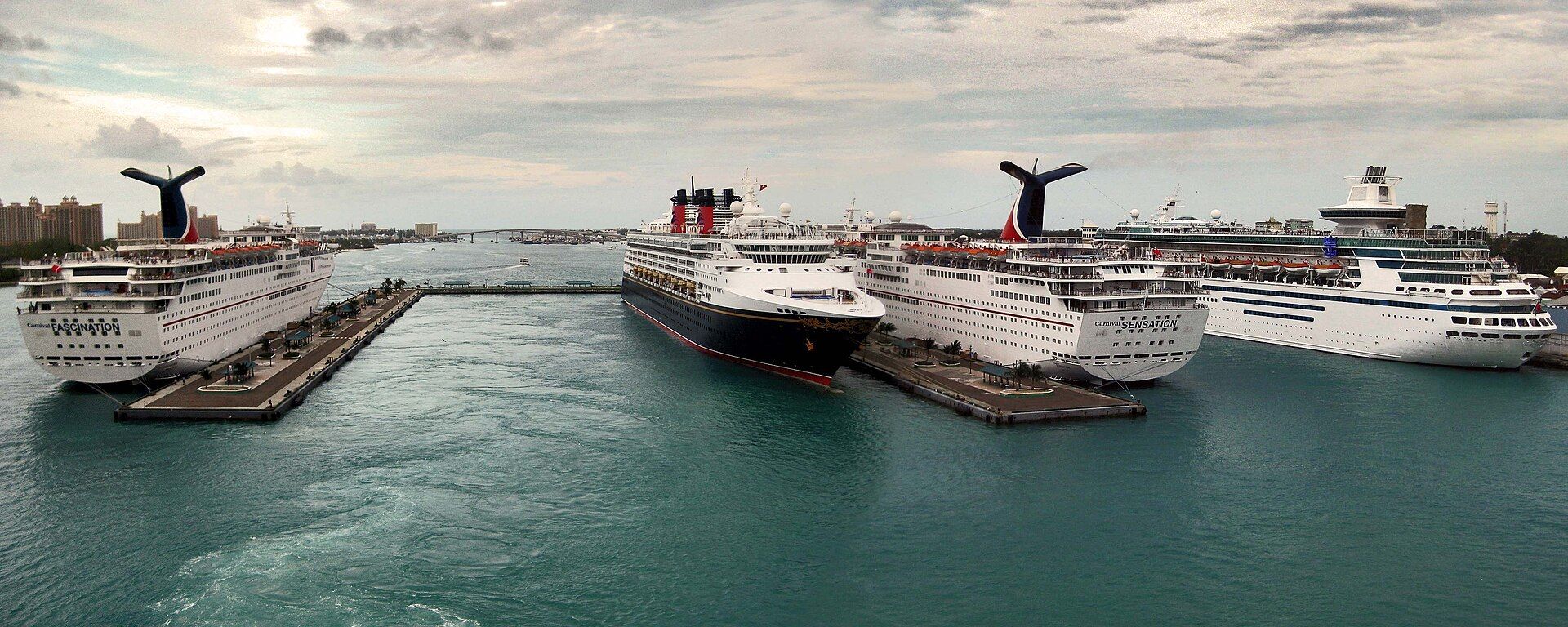 Cruise ships at Prince George Wharf in Nassau Harbour