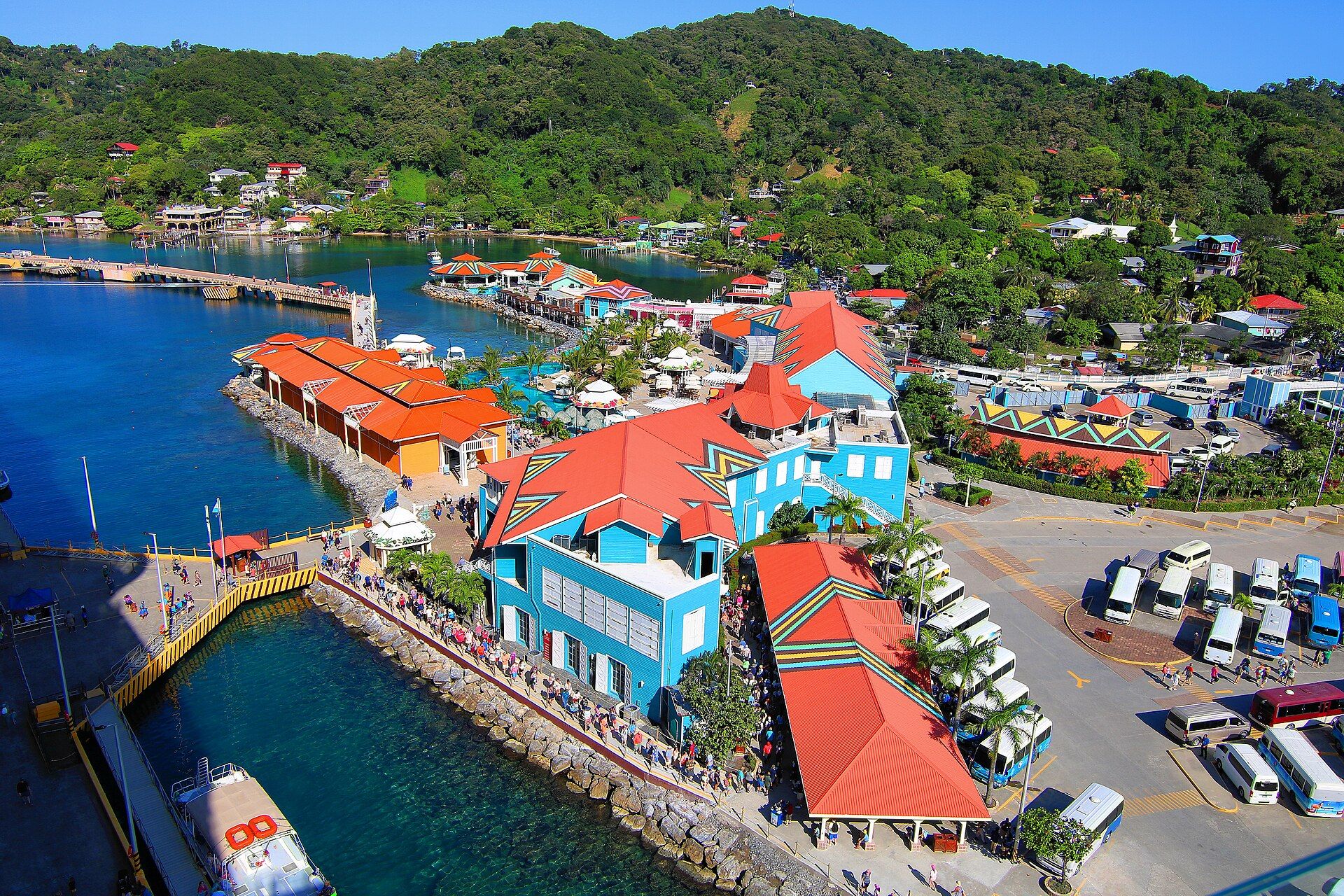 The cruise port at Coxen Hole, Roatan, Honduras