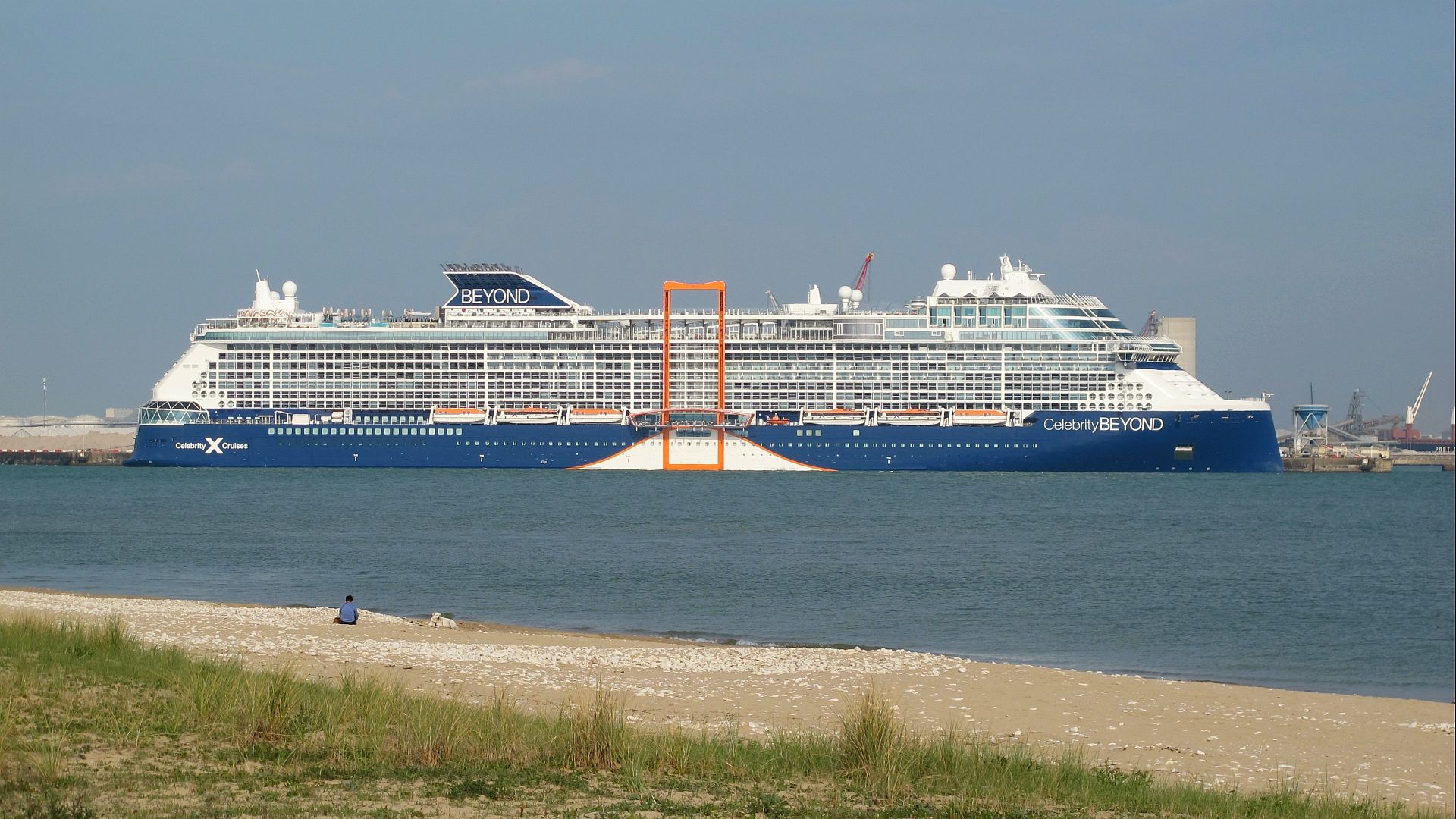 Celebrity Beyond seen from the Ile de Re near La Rochelle