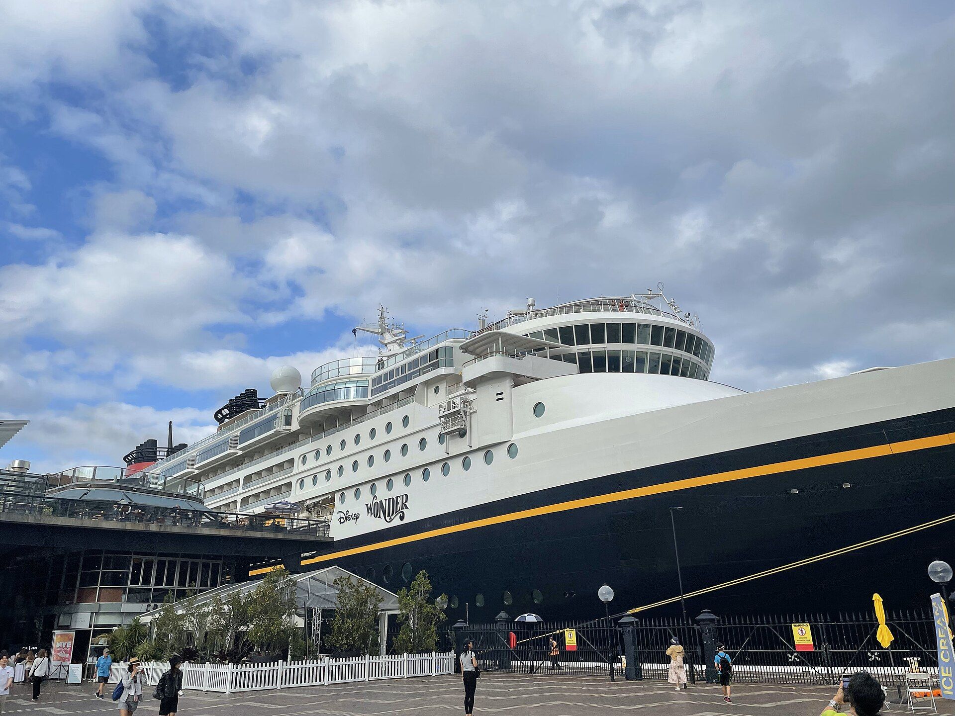 Side view of Disney Wonder in Sydney
